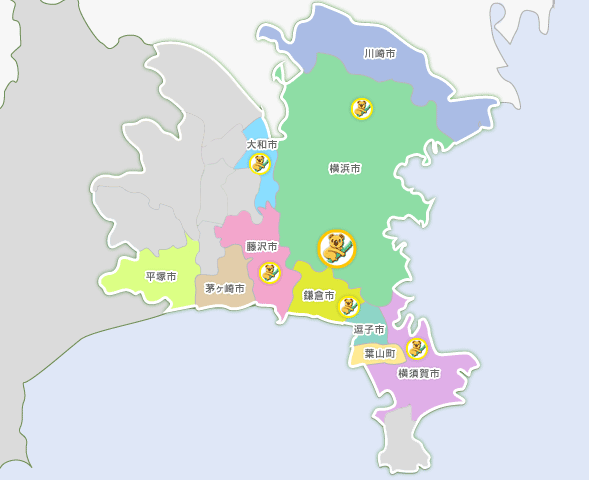 横浜のエリアマップ